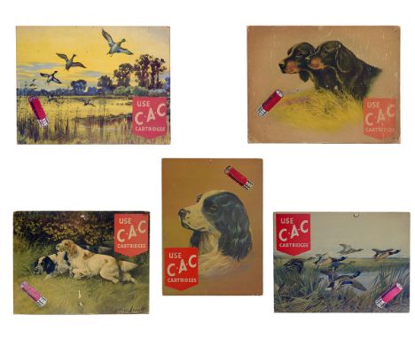 A COLLECTION OF FIVE RARE POINT OF SALE CARDS FOR THE COLONIAL AMMUNITION COMPANY, NEW ZEALAND, all believed pre World War Tw