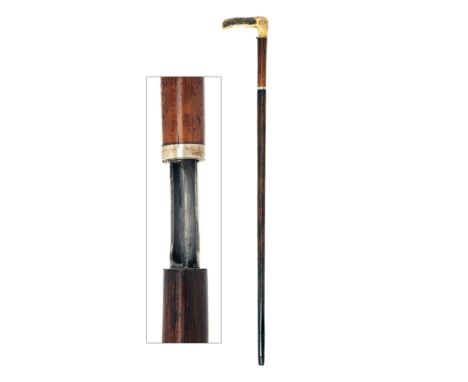A 9.1mm (WALKING-STICK) LATE VICTORIAN WALKING-STICK SHOTGUN, no visible serial number, circa 1895, with dark malacca cane co