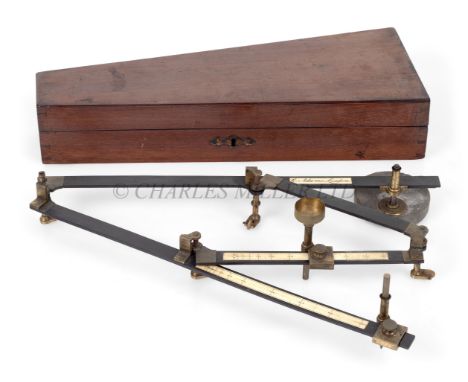 Ø A RARE EBONY AND IVORY PANTOGRAPH BY GEORGE ADAMS, LONDON, CIRCA 1760the ebony arms with maker's label inscribed G. Adams L