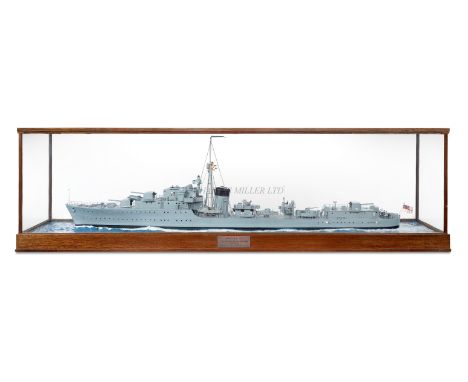 AN 1:96 SCALE WATERLINE SHIP MODEL FOR THE K-CLASS DESTROYER H.M.S. KELLY [1938]the 42in. hull with simulated plating, comple