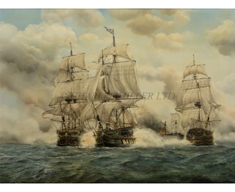 δ STEPHEN SMITH (BRITISH, 20TH-21ST CENTURY)The Battle of Camperdown, 11th October 1797Signed and dated 'Stephen Smith '88' (