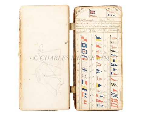 A NAVAL MANUSCRIPT NOTEBOOK, 1823-26mostly listing Watch, Quartering and Station bills, ink and pencil, including Peace Estab