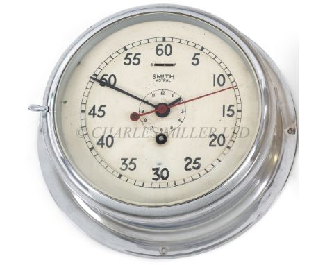 AN ADMIRALTY PATTERN SHIP'S CLOCK FOR THE ROYAL NAVY BY SMITH ASTRAL, CIRCA 1940the 8in. painted dial with black spade hands 