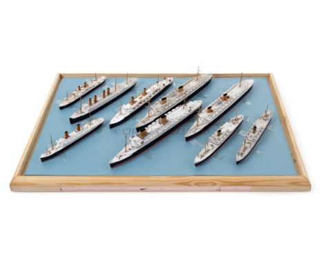 A COLLECTION OF 1:1200 SCALE NORDDEUTSCHER LLOYD LINE SHIP MODELS BY BASSETT-LOWKEcomprising Norddeutscher Lloyd Line liners 