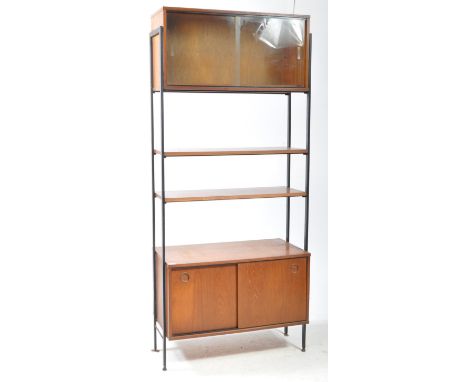 Avalon Furniture - A vintage mid 20th century Avalon Furniture teak wood ladderax manner stacking modular bookcase unit. The 