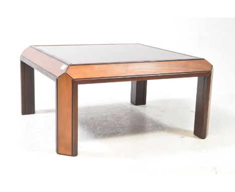 G-Plan - A vintage mid 20th century teak and faux marble coffee table. The table having angled teak wood frame, with inset fa
