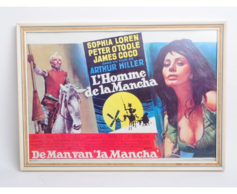 Man of La Mancha - A vintage 20th century Belgian film movie poster. The poster for 1972 film ' Man of La Mancha '. Framed. M