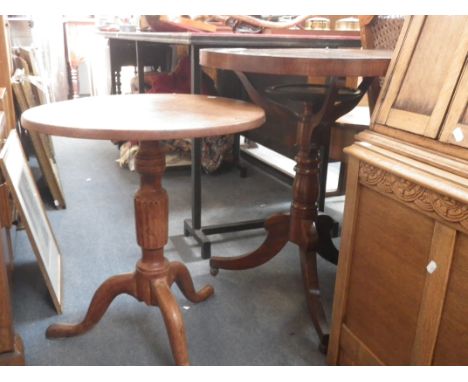 A 19TH CENTURY TRIPOD TABLE and another similar (2)