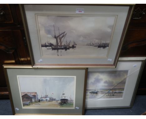 GORDON HALES: 'Silent Estuary', watercolour with Charles Smith 'Southwold's Harbour', watercolour and David Brunwin 'Evening 