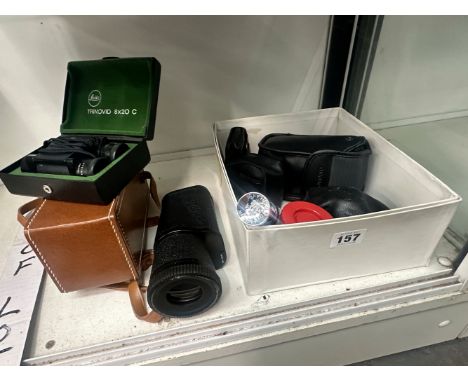 PENTAX AND OLYMPUS CAMERAS, OPERA GLASSES, TOGETHER WITH A MONOCULAR