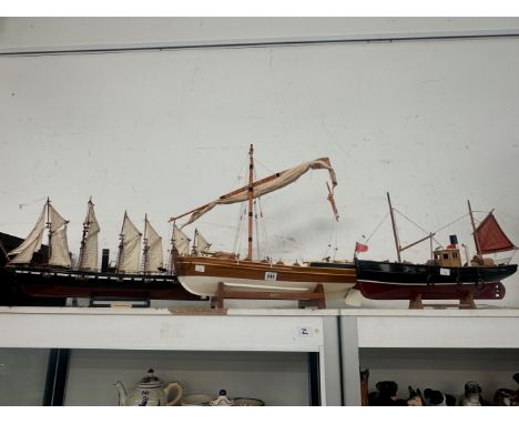 THREE SCALE MODEL SHIPS