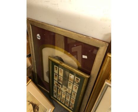 A FRAMED PORTRAIT OF A MILITARY GENTLEMAN TOGETHER WITH OTHER DECORATIVE PICTURES (4 )