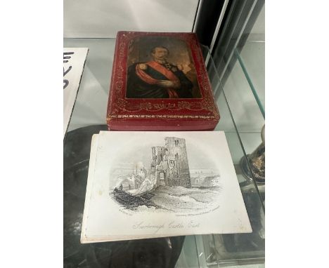 A NAPOLEON III PORTRAIT BOX CONTAINING 15 CARDS PRINTED WITH VIEWS OF SCARBOROUGH, WHITBY AND YARMOUTH