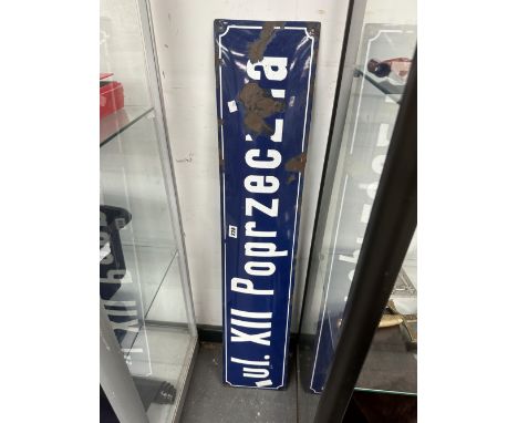 A BLUE GROUND ENAMEL STREET NAME PANEL