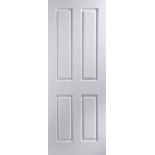 8 X 037890 Oakfield 4 Panel Grained Fire Door. Undercoated/primed. Size: 1981 x 610 x 44mm