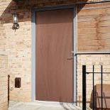 13 X W90518 External Plywood Fire Door. 150mm top margin and central in door Pyroshield2 Wired Clear
