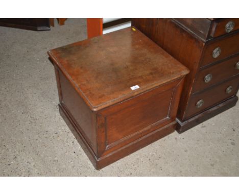 A 19th Century mahogany box commode with folding arms