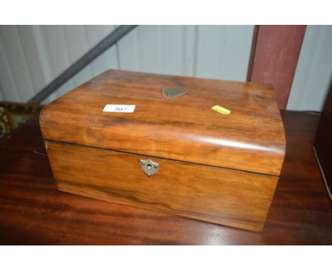 A Victorian walnut trinket box