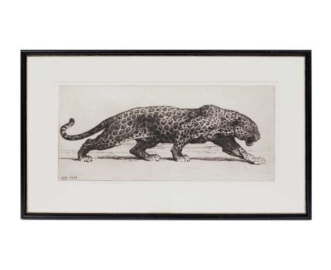 Herbert Thomas Dicksee RE (1862-1942) "Study of a Leopard", signed in pencil, etching artist’s proof, edition of 100, publish