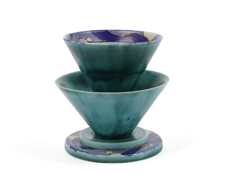 A Clarice Cliff Inspiration ‘Moon &amp; Comets’ pattern vase, circa the late 1920s, shape 380, maker's mark to underside, 19c