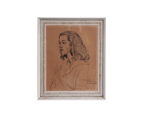 Dame Laura Knight DBE RA RWS (1877-1970) Portrait of Pauline Konody, signed and inscribed "To Pauline dear, Souvenir of [indi