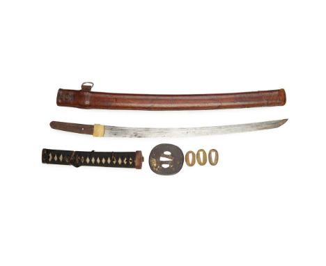 WAKIZASHI (COMPANION SWORD) WITH KOSHIRA-E (MOUNTING) SWORD EIROKU ERA, DATED 1562AD WITH EDO/MEIJI PERIOD MOUNTS 永祿五年（一五六二年）