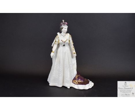 Royal Worcester Limited and Numbered Edition Figurine, Queen Elizabeth II CW 458, RW 4774, no 168 of 4500. Modeller Richard M