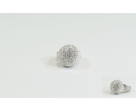 Large Silver Cluster Ring.