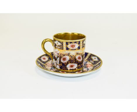 B R & Co Hand Painted Imari Pattern Miniature Cup and Saucer. Saucer 4 Inches Diameter, Cup 2 Inches High. Excellent Conditio