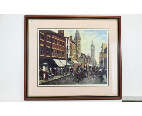 Tom Dodson 1910 - 1991 Ltd Edition Artist Pencil Signed Coloured Print ' Fishergate Preston ' Fine Art Guilt Stamp. Pencil Si