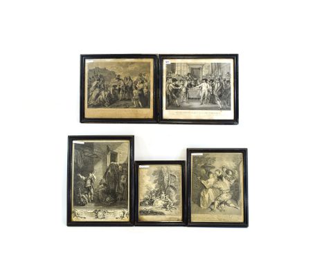 Collection Of Four Framed Engravings  Together With A late 19th Early 20thC Print Oliver Cromwell Dissolving the Long Parliam
