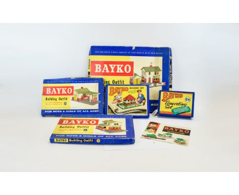 Bayko Building Outfit Five Boxed Construction Sets To Include Number 12, 13 & 14 + 0 & 0X, All In Original Boxes With Instruc