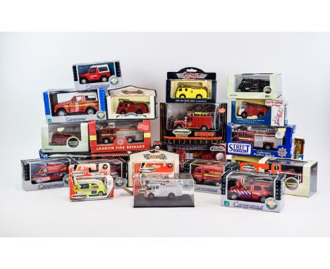 Quantity of Assorted  Mainly Boxed Cars including Matchbox Rescue Net, Teamsters Fire Engine, Oxford Commercials, Days Gone F