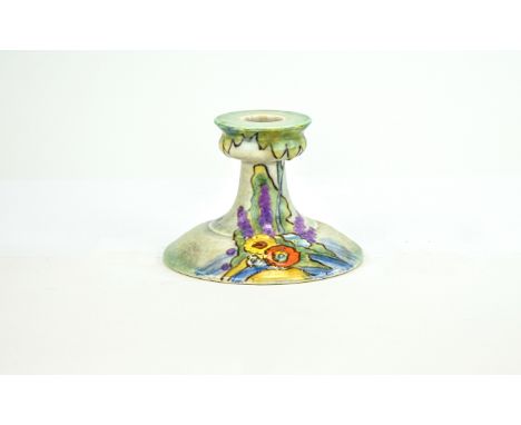 Crown Devon Squat Candlestick c 1930, 4 inches in height.