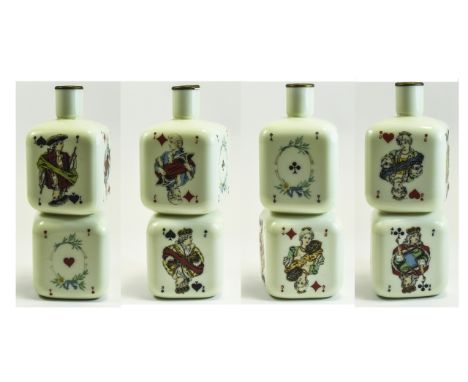 Carlton Ware Unusual Shaped Two Dice Vase - From The 1930's. The Vase Is Decorated with Images of Playing Cards, Jack, Queen 