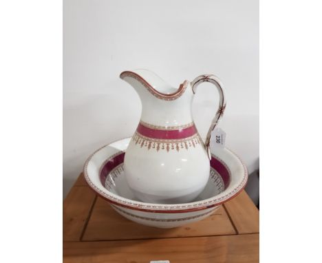 LARGE ANTIQUE 19TH CENTURY COPELAND JUG AND BASIN