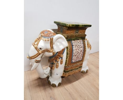 LARGE CERAMIC ELEPHANT PLANTER BASE