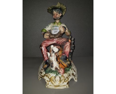 CAPODIMONTE FIGURINE ACCORDION PLAYER