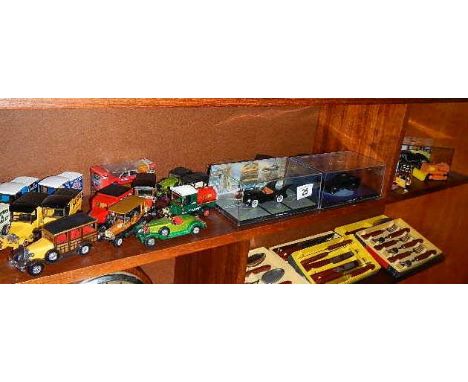 A quantity of loose diecast models of Yesteryear and 3 boxed Batman DC comics model cars
