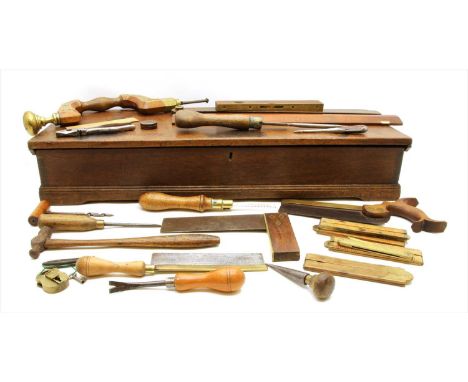 A collection of woodworking tools, to include an F Brittain saw, a Buck &amp; Hickman square, etc in cased box (qty)