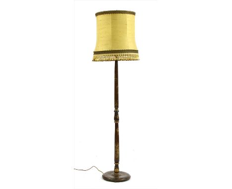A Chinoiserie decorated standard lamp
