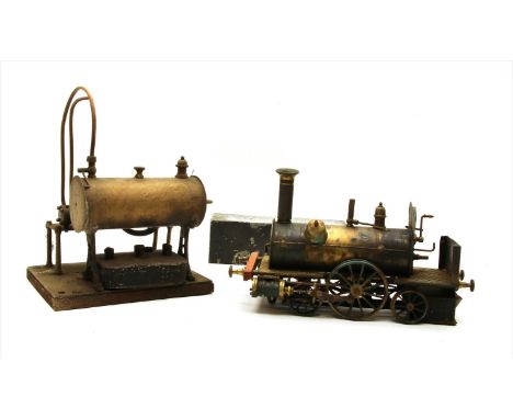 A W. Stevens Model Dockyard live steam engine, marked 'W. Stevens Manufr, Model Dockyard, 28 Aldgate', together with a live s