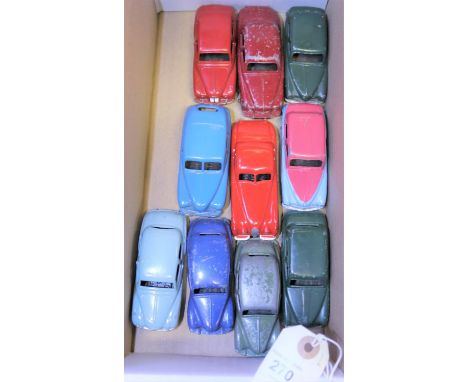 10 Dinky Toys. 2x Austin Somerset, Standard Vanguard, 2x Austin Devon, 3 Hillman Minx, Rover 75 and a Jaguar XK120. QGC-GC so