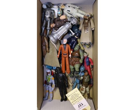 18x Star Wars figures. Including; Leia in bounty hunter gear, Bib Fortuna, Rancor Keeper (with axe), R2D2, Chewbacca, Han Sol