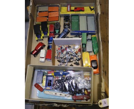 Quantity of various Dinky including many accessories. A part Postal Set No.12 - Royal Mail van, Telephone box and a Messenger