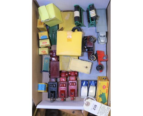 Quantity of Dinky toys. A pre-WW2 Postal Set No.12. A set comprising Royal Mail van, telephone call box in cream, red pillar 