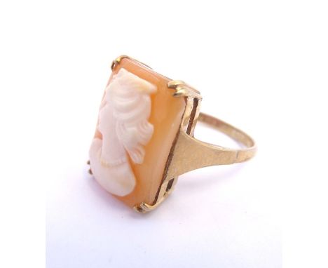 A 9-carat gold cameo ring  (The cost of UK postage via Royal Mail Special Delivery for this lot will be £20 inc. VAT)