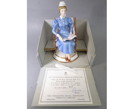 A limited edition (257/500) Royal Worcester porcelain model 'Sister, The London Hospital'; modelled by Ronald van Ruyckevelt,