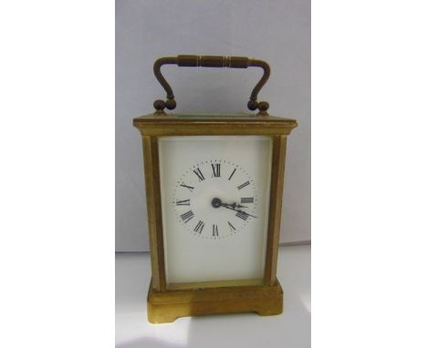 A simple brass carriage clock with 8-day timepiece