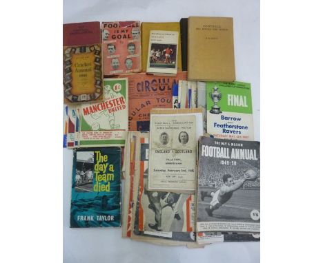 A box of vintage sporting magazines mainly post-war including football, rugby, boxing etc. including a number of souvenir pro